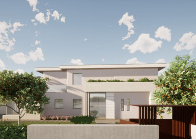 Render del prospetto di ingresso fronte strada